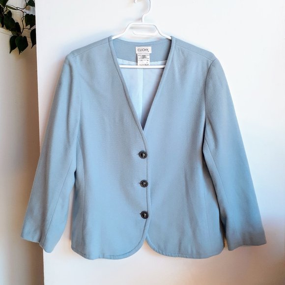 Blue wool & cashmere cardigan - Picture 1 of 3